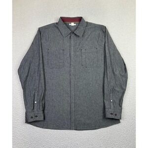 Carbon2cobalt Shirt Mens Large Gray Chambray Long Sleeve Button Up Casual